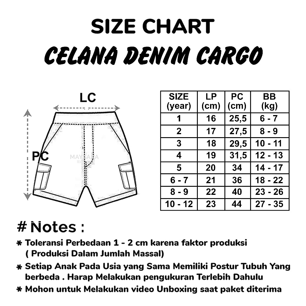 Celana Short Denim Cargo