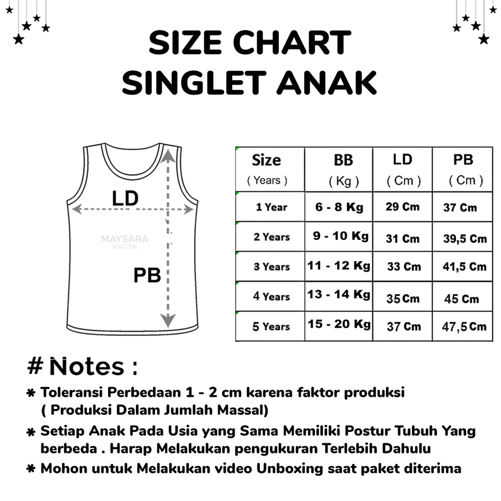 Kaos Safa Kids Singlet