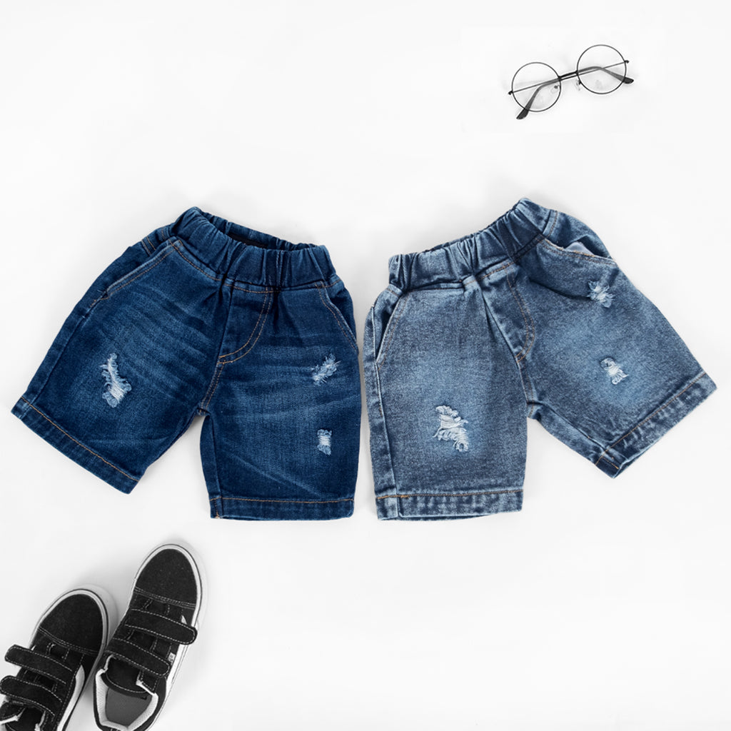 Celana Short Denim Sobek