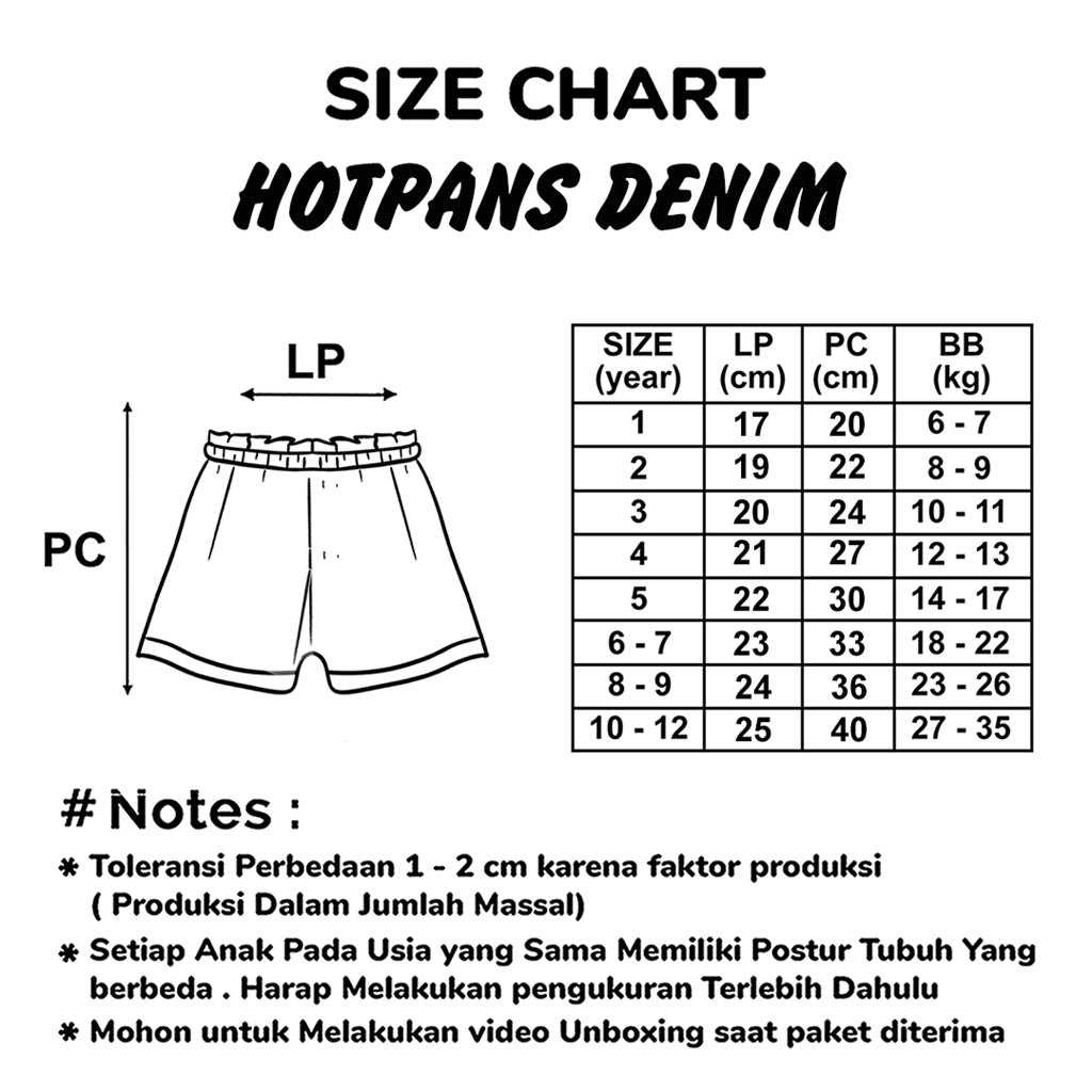 Celana Hotpants Anak Perempuan