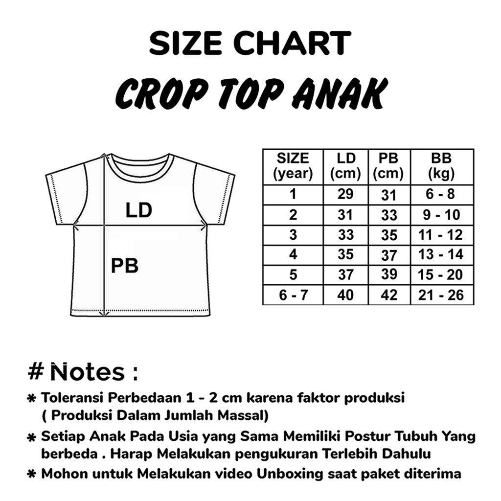 Crop Top Anak Perempuan