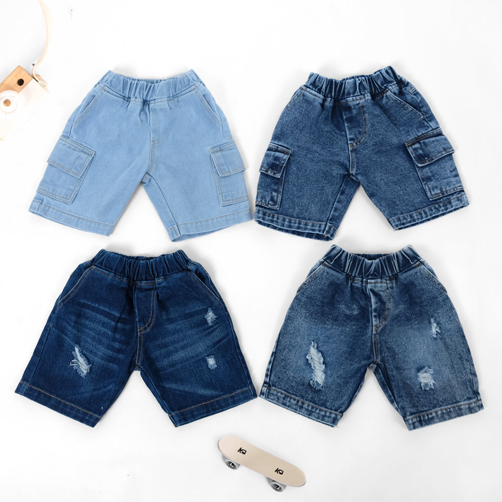 Celana Short Denim Sobek